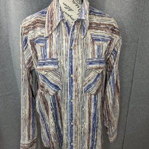 Vintage rapper corduroy petal snap button down shirt size medium